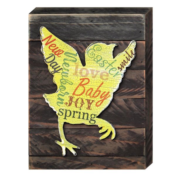 Designocracy Baby Chick Easter Art on Board Wall Decor 9871612